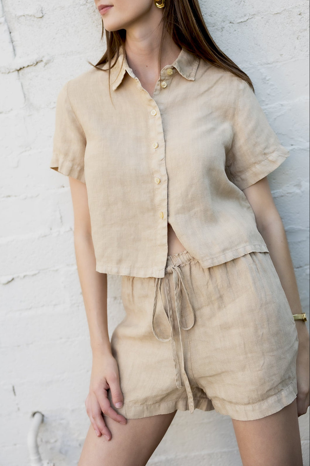 VIR VITA Ida Linen Short - Toffee