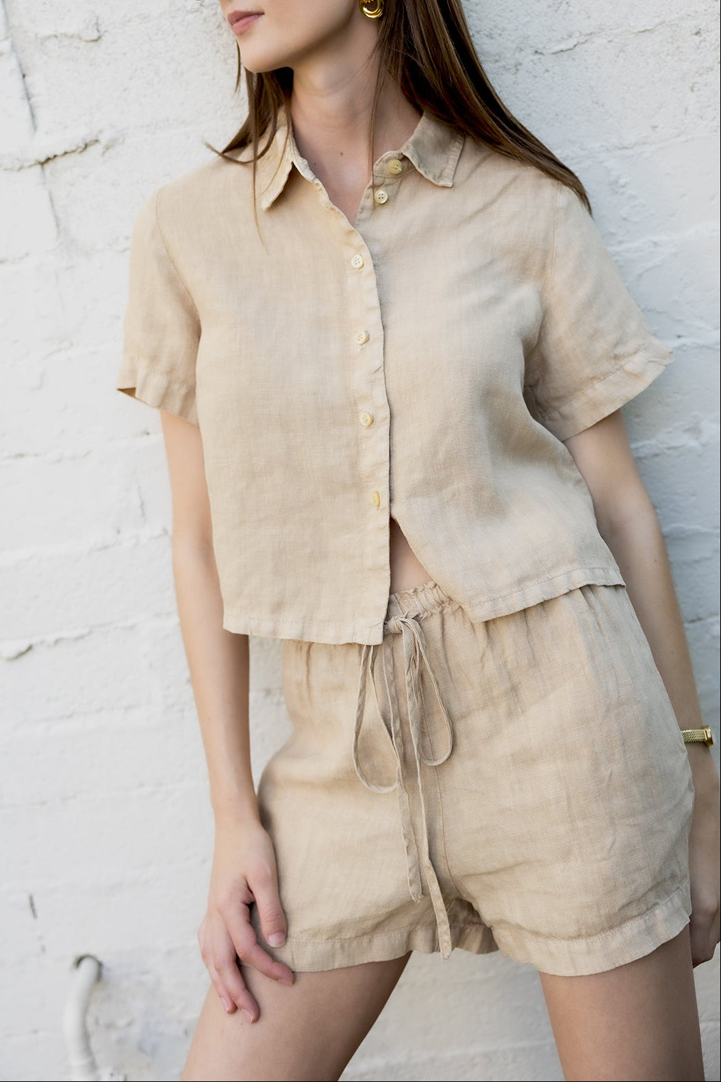 VIR VITA Ida Linen Short - Toffee