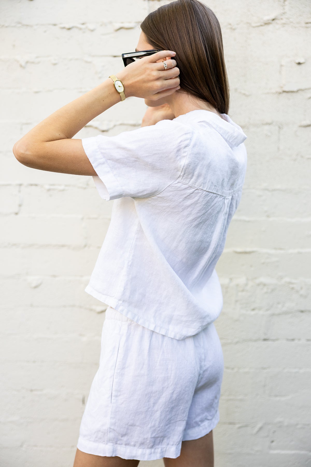 Ida Linen Short - White — view 4