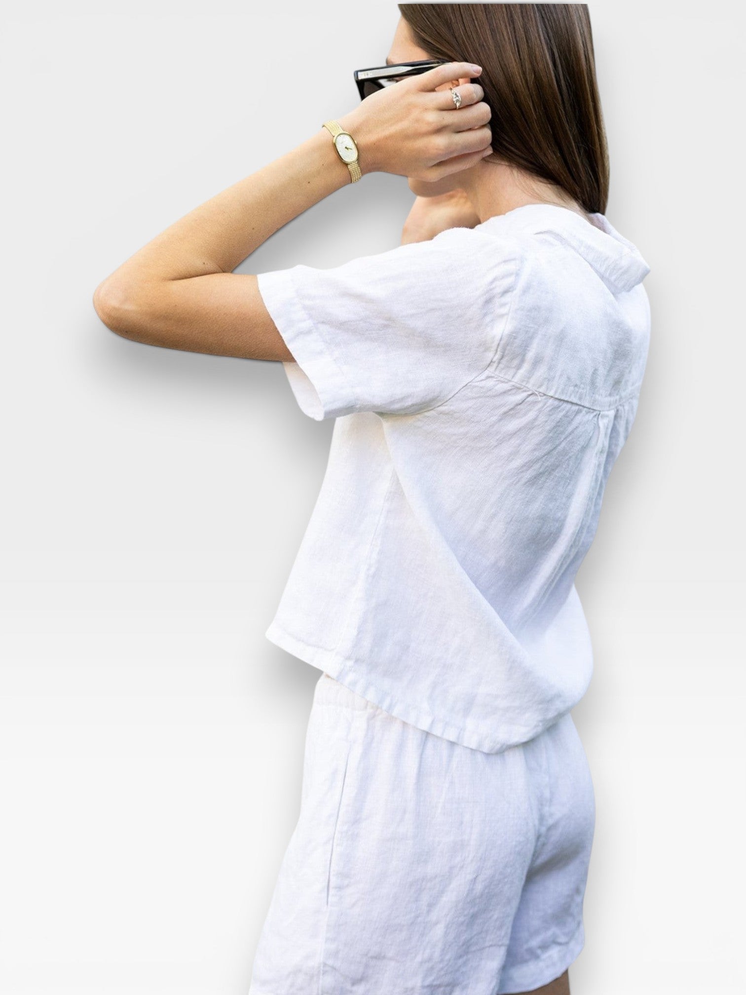 Anais Linen Shirt - White — view 4