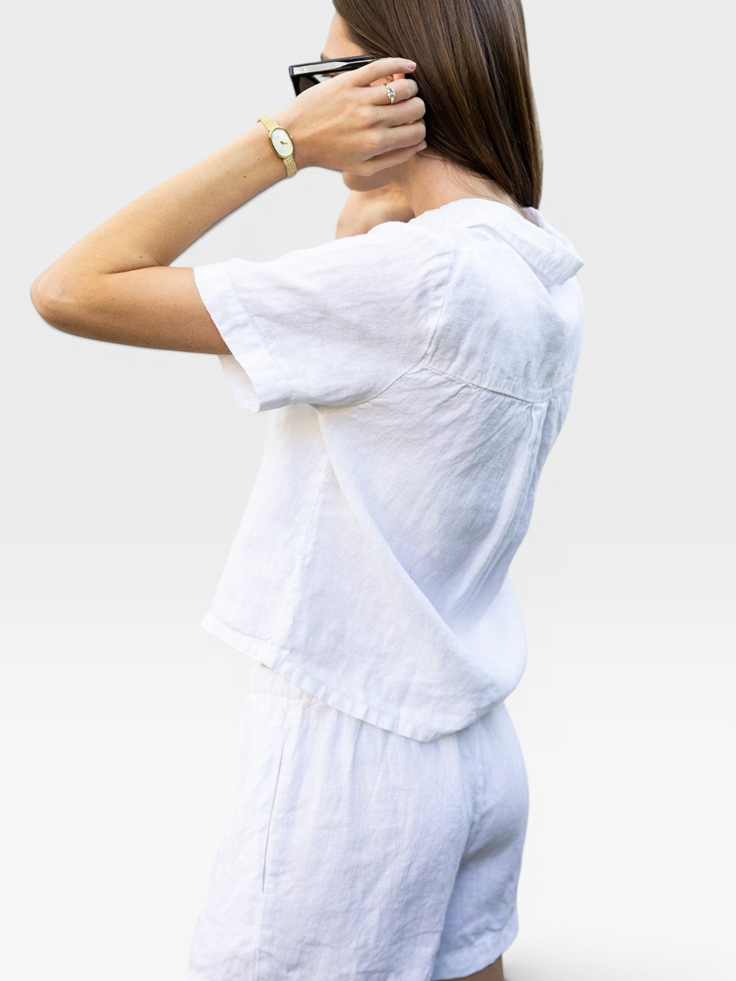 Anais Linen Shirt - White — view 4