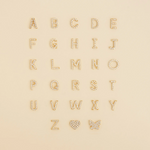 Alphabet Gold Plated Single Stud Earrings