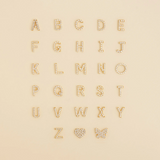 Alphabet Gold Plated Single Stud Earrings