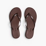JONES + CO Aqua Flip-Flop sandals in dark brown, featuring a minimal, waterproof design for beach and summer wear.