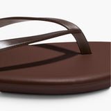 JONES + CO brown waterproof Aqua Lily flip-flop sandal with a minimal design for beach and summer wear.