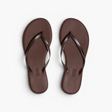 JONES + CO Aqua Lily minimal waterproof brown flip-flop sandals for beach and summer wear.