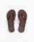 JONES + CO Aqua Lily minimal waterproof brown flip-flop sandals for beach and summer wear.
