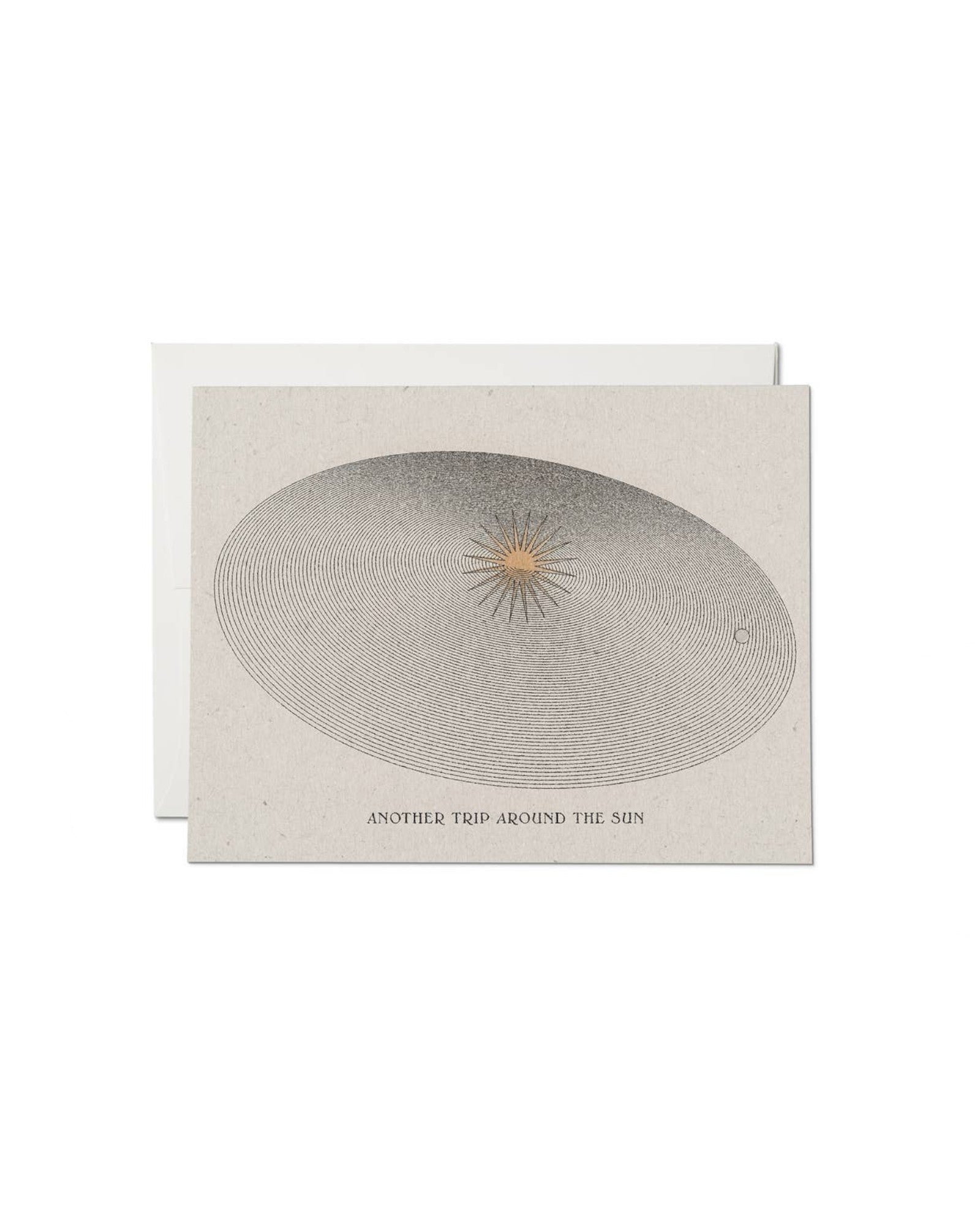 JONES + CO Around the Sun greeting card on recycled paper with celestial illustration by Daren Thomas Magee.