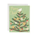 JONES + CO  red cap cards Christmas Spice Tree greeting card featuring a festive tree illustration by Kate Pugsley on recycled paper