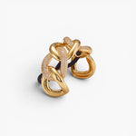 JONES + CO Elena Pave Chain Pony Cuff in 14k gold-plated metal with sparkling crystal accents for hair styling.