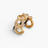 JONES + CO Elena Pave Chain Pony Cuff in 14k gold-plated metal with sparkling crystal accents for hair styling.