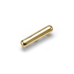 JONES + CO gold Glossy Bar Barrette with a sleek domed elongated silhouette and secure french clip backing.