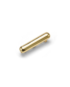 JONES + CO gold Glossy Bar Barrette with a sleek domed elongated silhouette and secure french clip backing.