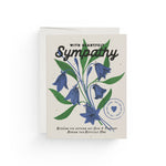 JONES + CO Heartfelt Sympathy card with blue bellflower illustration on recycled paper by Dylan Mierzwinski.