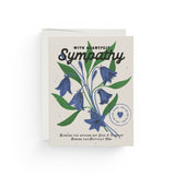 JONES + CO Heartfelt Sympathy card with blue bellflower illustration on recycled paper by Dylan Mierzwinski.