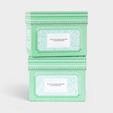 JONES + CO Night Blooming Jasmine & Damask Rose XL candle in a stacked mint green decorative gift box.