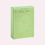 JONES + CO Loco Love Coconut Cashew Dream chocolate bar in a light green box with gold lettering and vanilla bean.