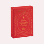 JONES + CO Loco Love Maple Macadamia Caramel chocolate bar box in red packaging with gold lettering.