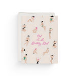 JONES + CO Ooh La La Birthday Girl card featuring Danielle Kroll illustrations of women in swimwear on recycled paper.