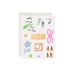 JONES + CO Petals and Blooms love card on recycled heavyweight cardstock with whimsical floral and ribbon art.