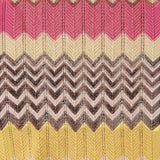 JONES + CO Raya Short in Perla Stripe featuring a multi-color chevron knit pattern with a textured zig zag finish.