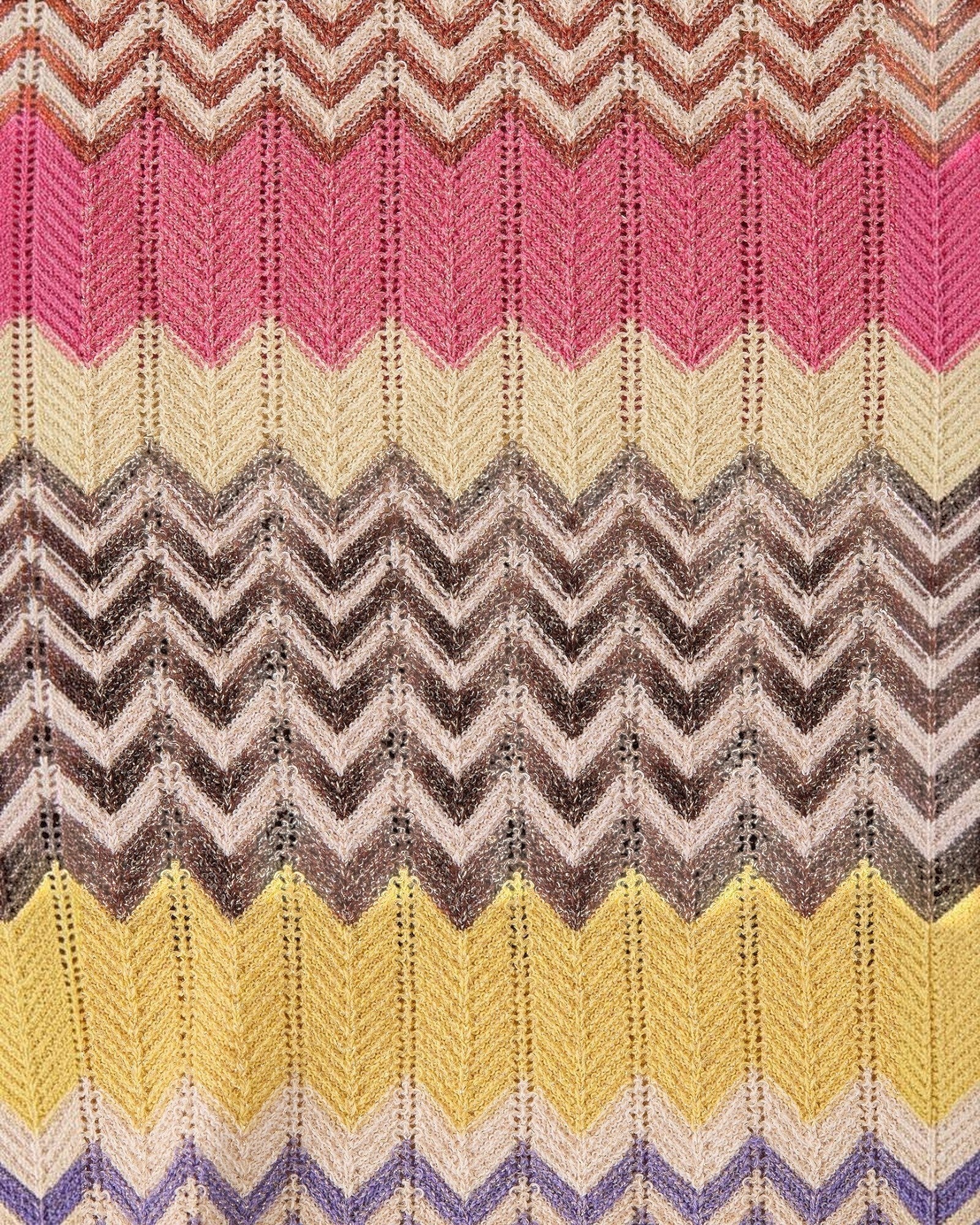 JONES + CO Raya Short in Perla Stripe featuring a multi-color chevron knit pattern with a textured zig zag finish.
