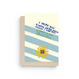 JONES + CO You Are My Sunshine greeting card with blue stripes, yellow sun icon, and handwritten text on cream paper