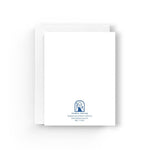 Back of JONES + CO Thanks Vase greeting card on recycled paper with white envelope and brand logo at the bottom.