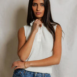 Fran Polo Tank - White