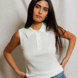 Fran Polo Tank - White
