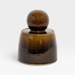 JONES + CO hand-thrown amber stoneware stash jar with a chunky knob and satin glaze. Perfect for organization.