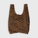 JONES + CO Standard Baggu reusable tote in brown leopard print lightweight ripstop nylon