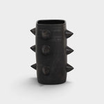 JONES + CO handthrown black ceramic vase with sculptural spikes, a unique one-of-a-kind piece by Bettina Chow.