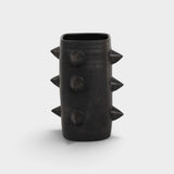 JONES + CO handthrown black ceramic vase with sculptural spikes, a unique one-of-a-kind piece by Bettina Chow.