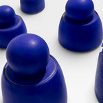 JONES + CO electric blue stoneware stash jar with sculptural knob, handmade in Los Angeles.