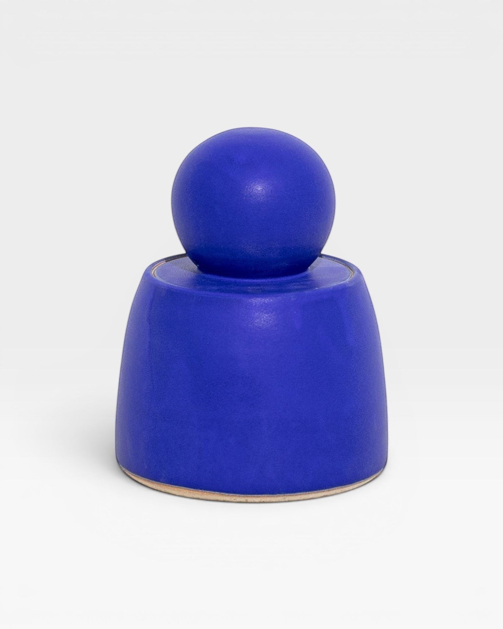 JONES + CO electric blue stoneware stash jar with sculptural knob, handmade in Los Angeles.