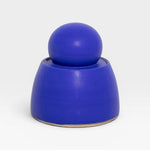 JONES + CO electric blue stoneware stash jar with sculptural knob, handmade in Los Angeles.