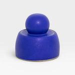 JONES + CO electric blue stoneware stash jar with sculptural knob, handmade in Los Angeles.