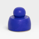 JONES + CO electric blue stoneware stash jar with sculptural knob, handmade in Los Angeles.