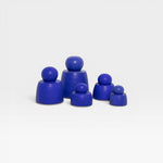 JONES + CO electric blue stoneware stash jars with sculptural knobs, handmade in Los Angeles.
