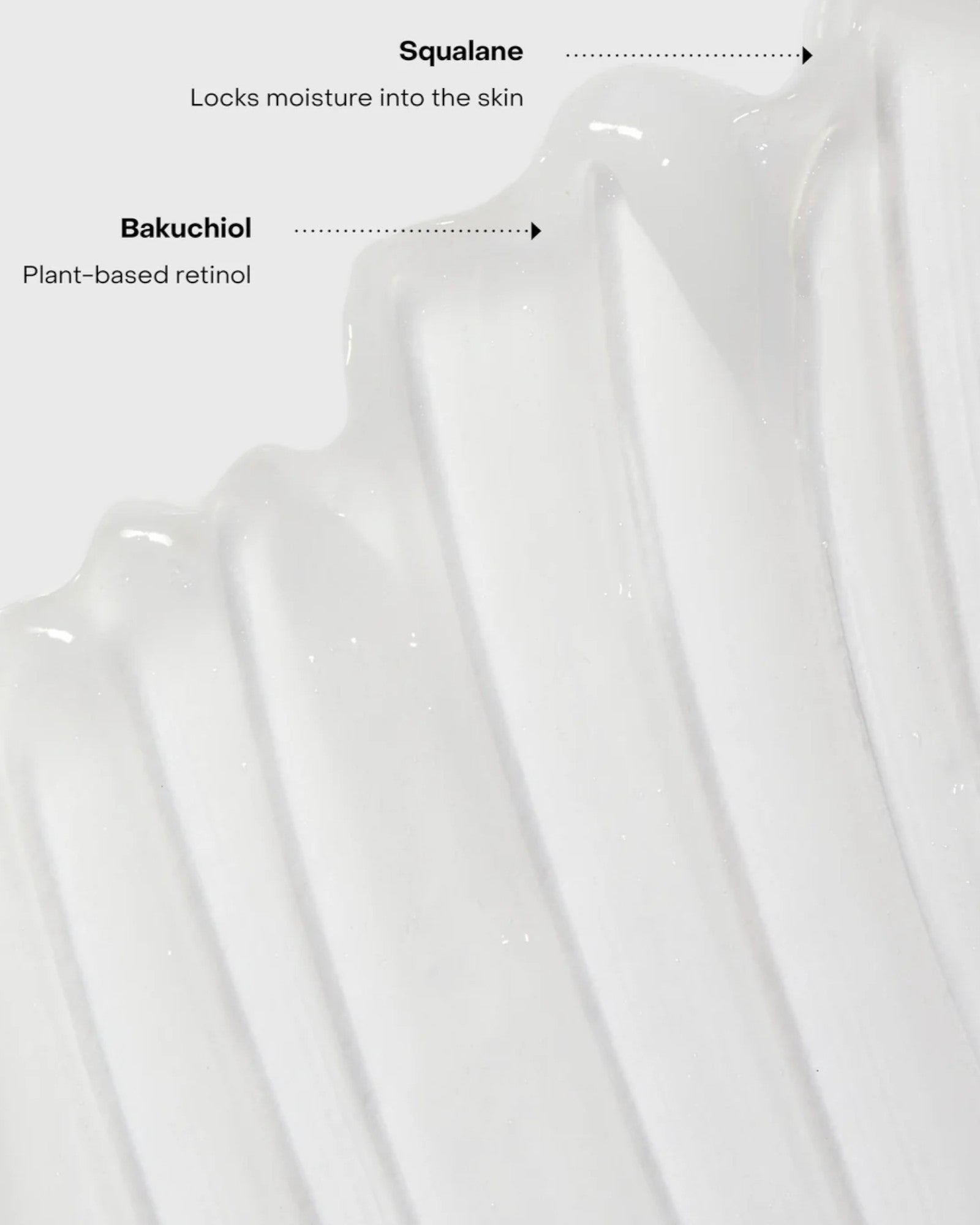 JONES + CO The Body Serum BRALESS, a clear, lightweight serum with squalane and bakuchiol for hydration.