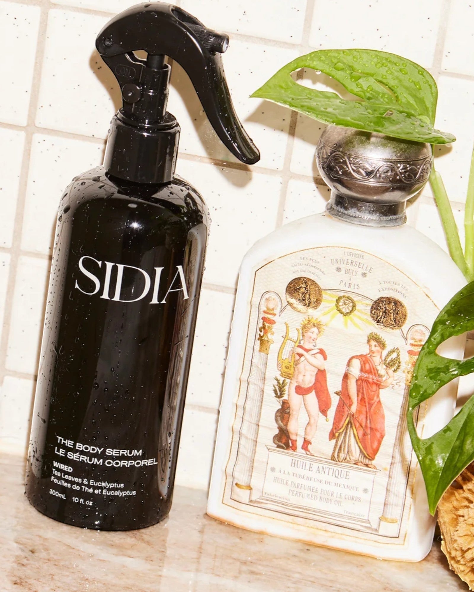 JONES + CO The Body Serum WIRED in black spray bottle with tea leaves and eucalyptus scent. Lightweight, fast-absorbing formula.
