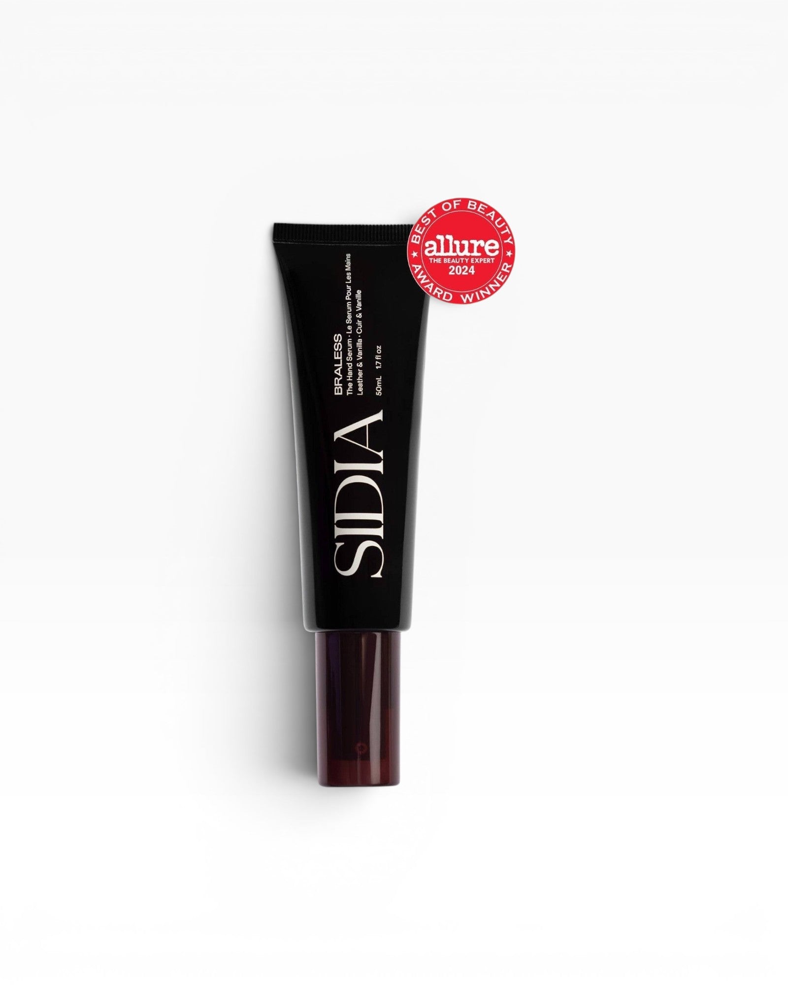 JONES + CO BRALESS The Hand Serum in black tube with a dark cap, featuring an Allure Best of Beauty Award 2024 sticker.