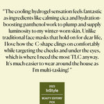 JONES + CO Calm Movements hydrogel eye & cheek mask with C-shape design for cooling, soothing, and boosting skin elasticity.
