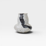 JONES + CO speckled ceramic vase with bold black brushstroke detail, handmade by Nishi.