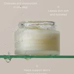 JONES + CO Cleansing Balm in a frosted glass jar, a balm-to-oil formula that dissolves makeup and impurities.