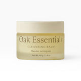 JONES + CO Oak Essentials Cleansing Balm in a frosted glass jar with a cream lid. 40g.