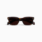 JONES + CO Comanche rectangular sunglasses in honey havana tortoiseshell with a classic wide frame and bevel cut