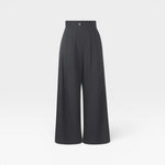 JONES + CO black organic cotton high-waisted wide-leg pleated Coxsone pants.