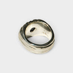 JONES + CO Dean ring in .925 sterling silver with a blue star sapphire, featuring a bold, sculptural design.